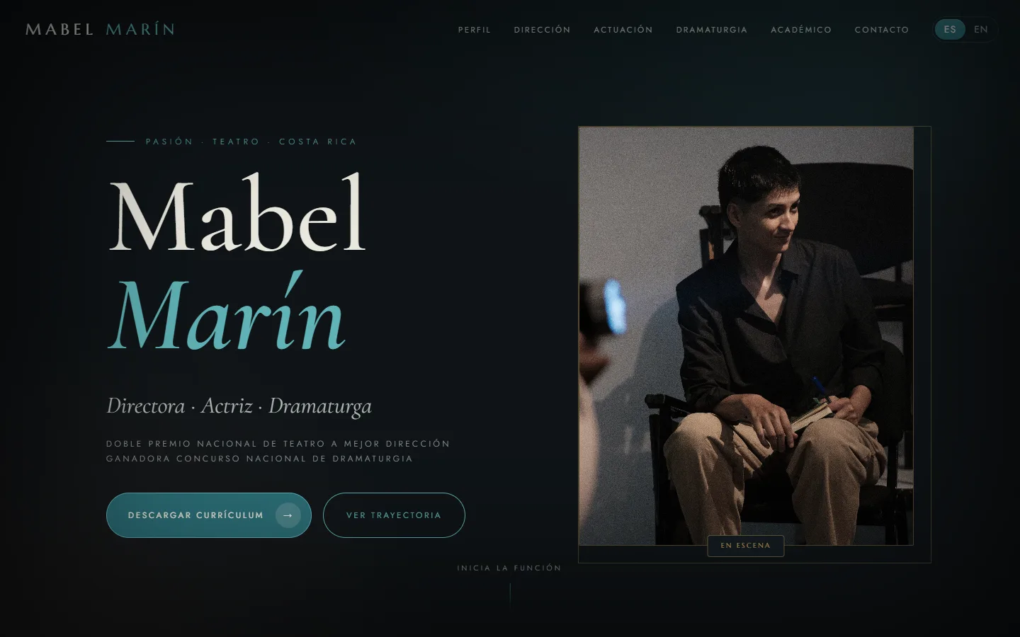 Página de inicio del portafolio de Mabel Marín
